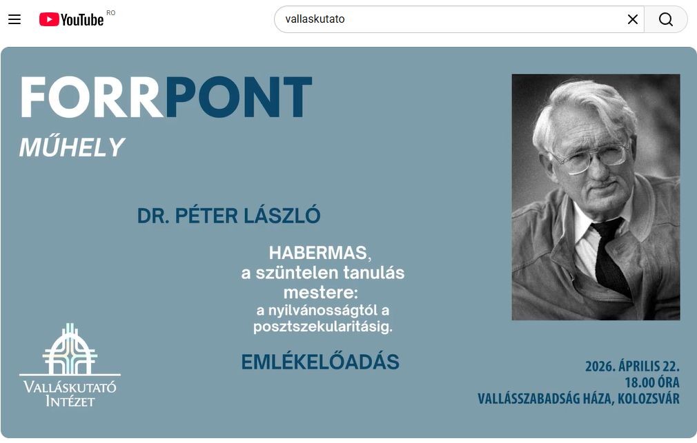 Habermas, a szüntelen tanulás mestere. Új előadás a Youtube-csatornánkon